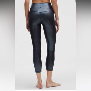 Lululemon Align‎ High-Rise Ribbed Pant Shine Radiate Foil Print Black Night Sz 6
